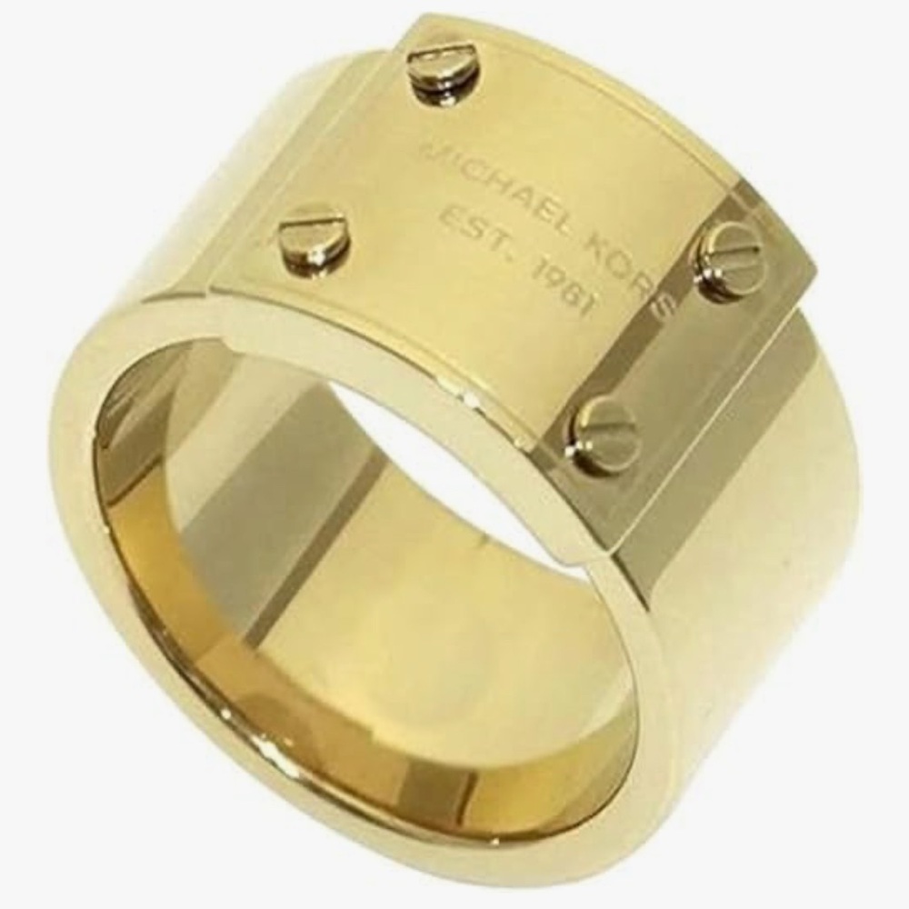 Michael Kors Women’s Gold-Tone Plaque Ring